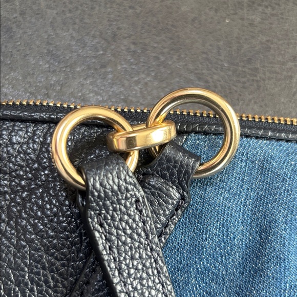 NEW WITHOUT TAGS! Coach Black and Denim Blue Bag with crossover option. - Picture 11 of 12